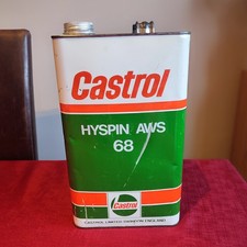 Vintage Castrol HYSPIN AWS  68 Oil Can Tin 5 litre picture