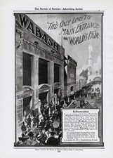 1904 Wabash Railroad RR St Louis Worlds Fair Main Entrance - Original Print Ad picture