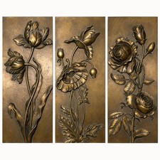 EvruCexul Vintage Floral Wall Sculpture, Antique Bronze Resin Wall Art with O... picture