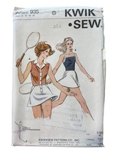 Vintage Kwik Sew 935 Pattern Sizes 14-16-18-20 Misses Tennis Dress Retro UNCUT picture