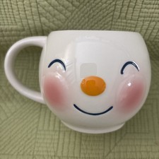 Hallmark Snowman Mug Smiling Cartoon Style 3D Face Rosy Cheeks Winter Coffee Cup picture