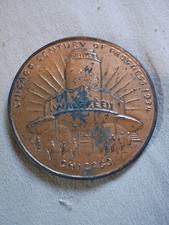 Antique 1934 Century Of Progress Chicago Medal Paperweight. picture