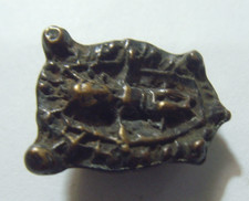 1600s antique religious Baby Moses in basket arc copper miniature icon 52140 picture