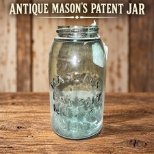 Antique Aqua Mason’s Patent Nov 30th 1858 Pint Fruit Jar Ground Lip picture