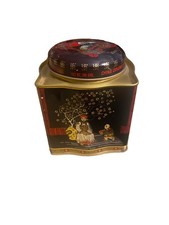 Square Tea Tin Grand Tea Company Hong Kong Oolong Tea Empty. No Tea. Vintage picture