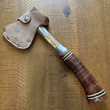 VINTAGE ESTWING E 24 A HATCHET / AXE W/ ORIGINAL LEATHER SHEATH- 12 1/2