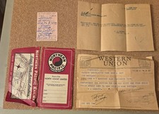 1947 Northern Pacific Rail 6 Piece Lot Pullman Ticket Yellowstone Western Union picture