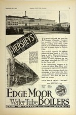 Edge Moor Water Tube Boilers Hershey's Candy Delaware Antique Print Ad 1923 picture