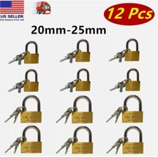 12 Pcs Small Metal Padlock 20mm- 25mm Mini Brass Lock With Different Keys picture
