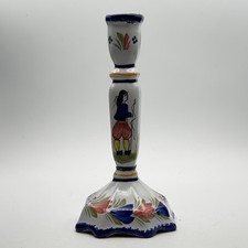 Vintage HB Quimper France Candlestick Breton Man Hand Painted 8.75” Repair picture