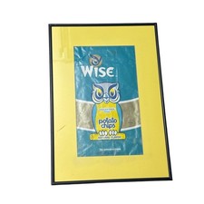 Vintage Wise Potato Chips Framed Advertising Wall Art Owl Logo 6 oz Bag 1980s picture