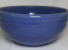 Vintage ATQ Blue Primitive Stoneware Mixing Bowl 5.75”x2.75” Ringed picture