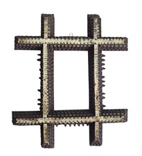 Antique Tramp Art Picture Frame, Black Forest, Original 19th Century (# 19184) picture