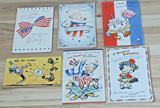 World War 2 Lot War Bonds Birthday Cards 5 Unused Very Rare & Postcard Not Used picture