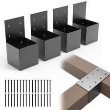 4 Pack Pergola Brackets 4x4 (Actual: 3.5x3.5 Inch), Rafter Post Bracket for D... picture