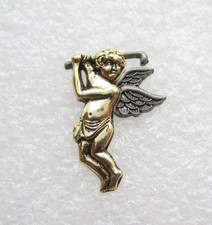 Winged Angel Playing Golf Swing Lapel Pin (E53) picture