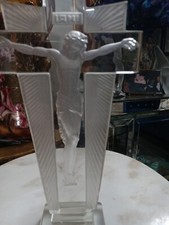  Antique Czec Crystal Crucifixion Curt Schlevogt Ingrid Expo 1935 Or OBO picture