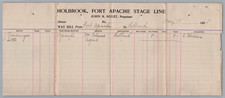 1890s Holbrook Fort Apache Stage Line Waybill Document Arizona Territory Scarce picture