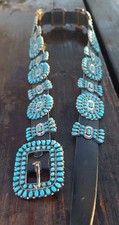 Vintage Victor Moses Begay Navajo Turquoise Concho Belt picture