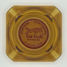 Vintage 1960's-1970's Denny’s Fine Foods Amber Glass Ashtray 3-1/2