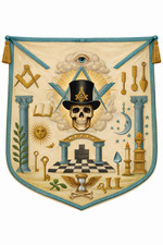 Masonic Hand Painted Apron Custom Handcrafted Freemason Regalia picture