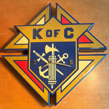 RARE Vintage Knights of Columbus K of C Wall Clock Uses battery Very Collectible picture