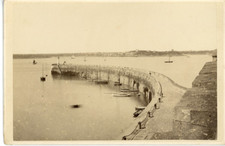 E. Oblin, France, Saint-Malo - Les mole des noires vintage albumen print, card picture