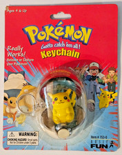 1999 Pokémon PIKACHU Poké Ball Keychain #753-0 • Factory Sealed picture