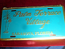 Palm Terrace Village Sarasota 3D Embossed Aluminum Car Tag - NEW Salesman Sample picture