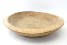 Large Primitive Hand Carved Wood Dough Bowl Trencher Rustic Farmhouse 15.6