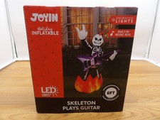 JOYIN 6ft Halloween Inflatable Skeleton Plays Guitar, Spooky 6ft, Multicolor picture