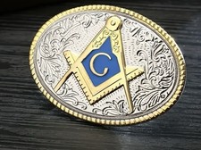 New In Package Freemasons Masonic Belt Buckle Free mason picture
