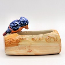 Unique Made in Occupied Japan Little Blue Bird on Log Planter  Posey Adorable picture