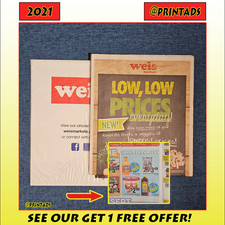 2021 Weis Large Fold-Out Grocery Ads + Plastic Bag - Land O Lakes + Pancakes picture