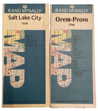 1980's Rand McNally Original Utah Maps Lot of 2 Orem Provo Salt Lake City picture