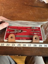 TACRO 2118 VINTAGE METAL DRAFTING TOOL SET CASED picture