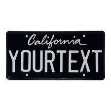 EMBOSSED California Style US License Plate USA Black and White Custom Reflective picture