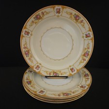 Vintage Noritake China ALLURE 3706 10 Inch Dinner Plates Set of 4 Art Deco Japan picture