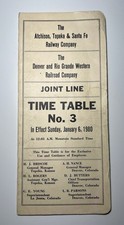 DRGW Denver Rio Grande Atchison Santa Fe Railroad Train Joint Line Time Table 3 picture