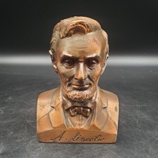 VTG Abraham Lincoln Mechanical Bank Banthrico Copper Tone Bank Allied Savings picture