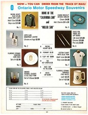 1973 PRINT AD, Ontario Motor Speedway Souvenirs 70's California Miller 500 Ad picture