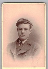 Antique CDV George Dear Young Handsome Man Wearing Cap Suit Sheffield England picture