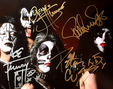 KISS (Stanley, Simmons, Frehley, Criss) Signed 8x10