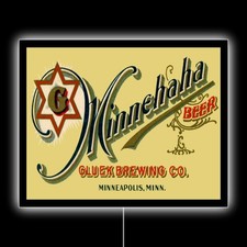 Minnehaha Beer of Minneapolis, Minnesota NEW LED Hanging Lighted Sign: 18x23