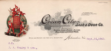 1903 Cream City Sash & Door w/ Woodworking Gnomes Color Letterhead BH1-6 picture