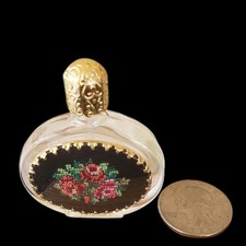 Vintage Petit Point Perfume Bottle Original Box Filigree Top Austria, Disneyland picture
