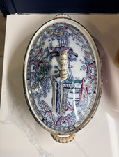 Antique Ashworth Brothers Ironstone Covered Vegetable Dish Chinoiserie Tureen 62 picture