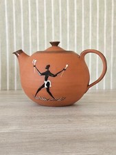 Hand Painted Terra Cotta Teapot, Signed 