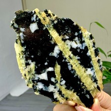 227G Natural yellow tourmaline with biotite symbiosis mineral Sample Flake picture