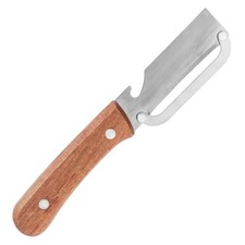 Multi-Functional Vegetable Peeler with Wooden Handle, M, silver, brown picture